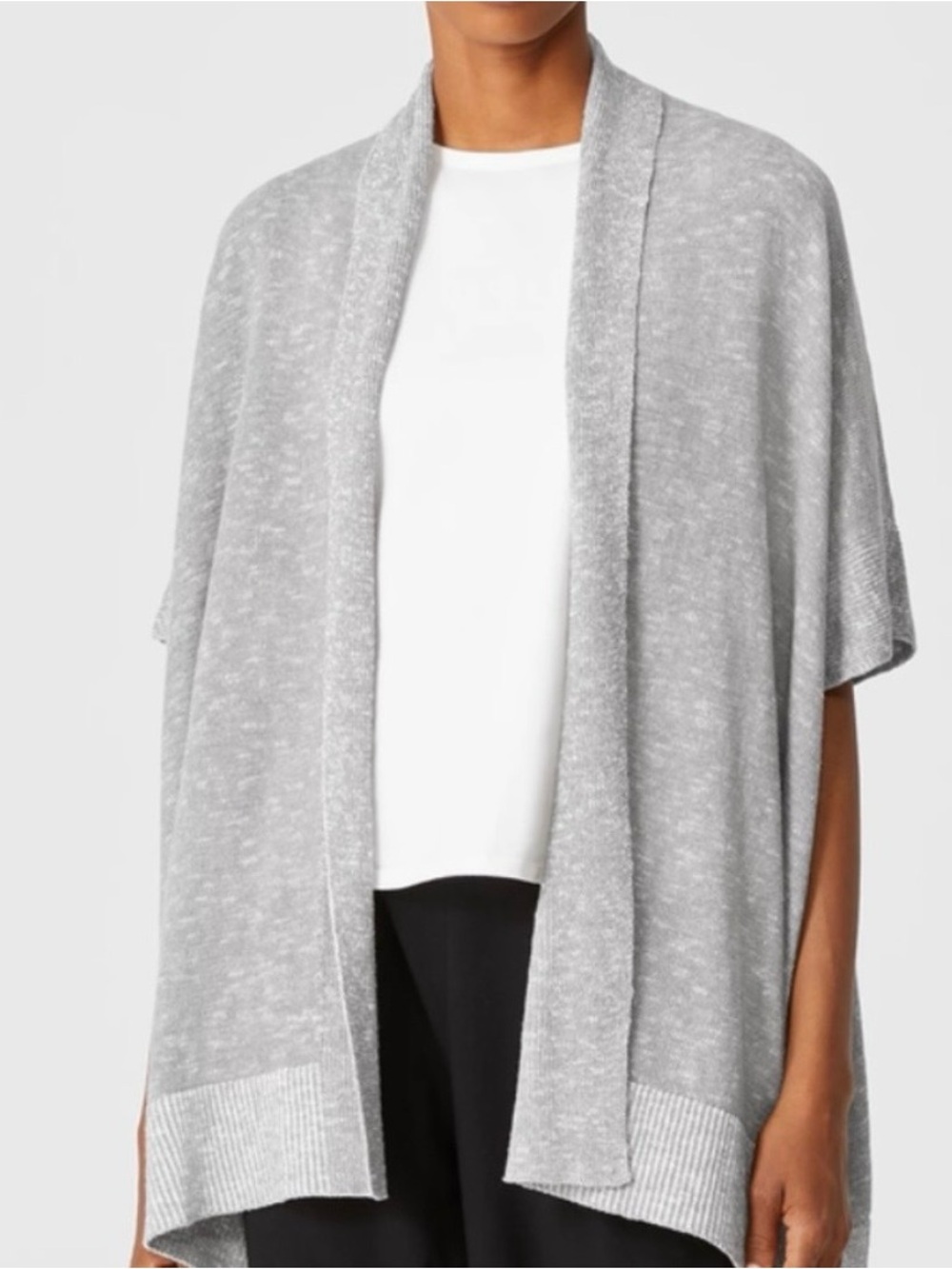Eileen Fisher Boxy Cotton Linen Cardigan Size 2X